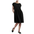 thumbnail image 2 of Meichang Robes en Coton et Lin pour Femmes 2025 Été Décontracté Robe Trapèze Fluide Manches Cap Ras du Cou Tuniques Robes Plage Vacances Longueur Genou Robe Grande Taille, 2 of 8