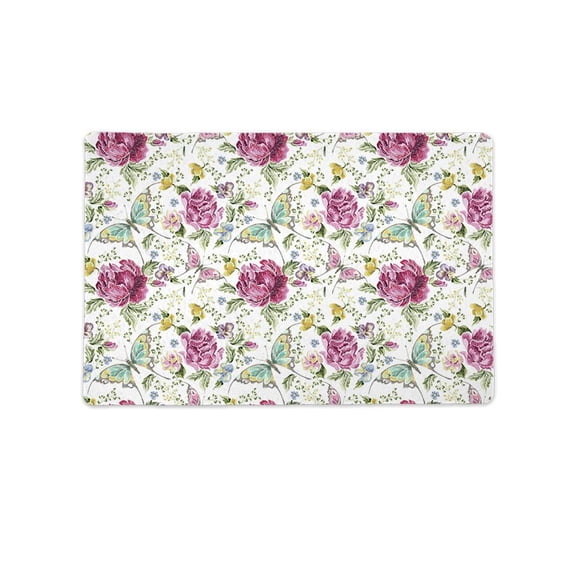 Roses And Butterflies Mat Rectangle  -Image by Shutterstock,