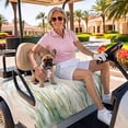 thumbnail image 3 of Golf Cart Seat Covers for 2 Seater,Vintage Green Leaf Microfiber Cart Seat Towel Blanket,Spring Country Retro Botanical Absorbent Breathable Non Slip Bench Seats Protector for Golf Course 51"x31", 3 of 9