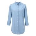 thumbnail image 3 of KaLI_store Short Sleeve Shirts for Women Womens Button Down Blouses Casual Peplum Summer Tops Dressy Chiffon Work Blouse Blue,S, 3 of 4