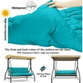 thumbnail image 5 of Replacement Cushions for Swing, Waterproof Porch Swing Cushion, 2-3 Seat Outdoor Bench Cushion with Backrest for Patio Furniture Garden Porch Loveseat Glider Pad (Lake Blue 47*40in), 5 of 7