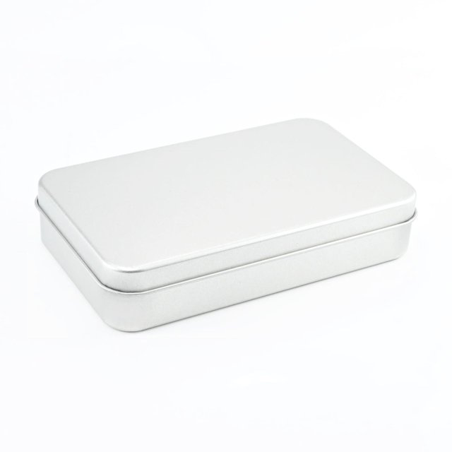 Caja de hierro para embalaje con ventana rectangular, accesorios y piezas, caja de hierro para embalaje general, caja de hojalata