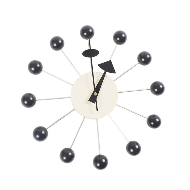 Reloj de pared con bola redonda, reloj colgante, creativo y divertido, sin tictac, decorativo. bola negra