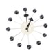 thumbnail image 1 of Reloj de pared con forma de bola Starburst, de mediados de siglo, silencioso, para colgar en la pared, para oficina y comedor. bola negra, 1 of 9