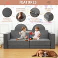 thumbnail image 6 of Garvee 10 Piece Kids Polyester Sectional Sofa Living Room Set Dark Grey, 6 of 6