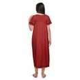 thumbnail image 3 of Moomaya Solid Short Sleeve Knee Length Nightdress Round Neck Sleepwear Gown, 3 of 5