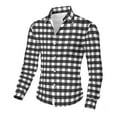 thumbnail image 5 of RongHuan Mens Casual Plaid Shirts Lightweight Long Sleeve Plaid Dress Shirt Regular Fit Wrinkle Free Office Work Tshirt, 5 of 8