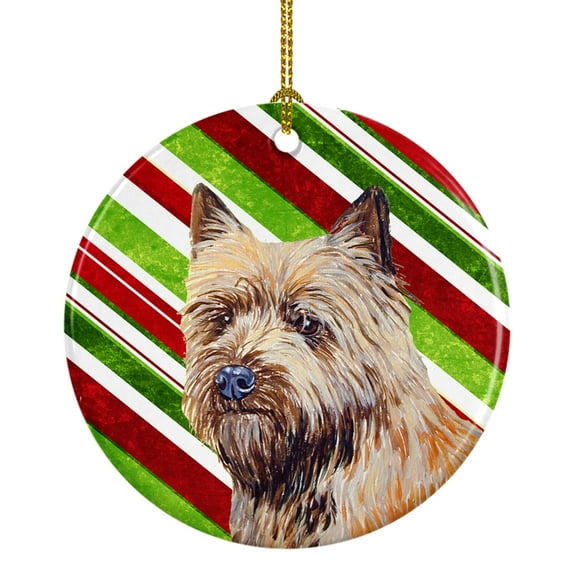 Cairn Terrier Candy Cane Holiday Christmas Ceramic Ornament LH9230