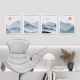 thumbnail image 3 of PixonSign Framed Wall Art Pastel Blue Mountain Landscapes Prints, Set of 4 Sunrise Bird Sky Wall Decor Arts, Nature Wall Décor, Adhesive Canvas Poster, Modern Home Artwork - 11"x14" White, 3 of 5