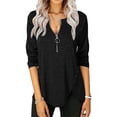 thumbnail image 2 of Top De Mujer, Camisa Informal Cómoda Con Dobladillo Asimétrico De Color Puro Para Citas ANGGREK Otros, 2 of 6