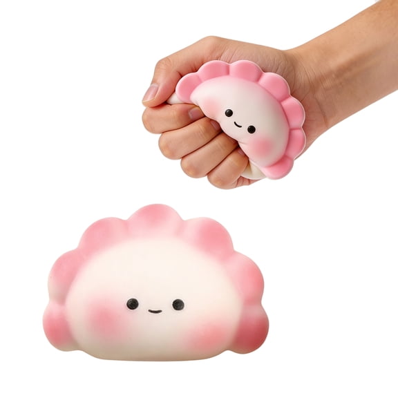 Dumpling Shape Squishy Squishy for Adults Soft Tactile Office Desk Accessory Polyurethane Foam Sensory Gadget Manual Venting Tool Multi Color 1 Pack
