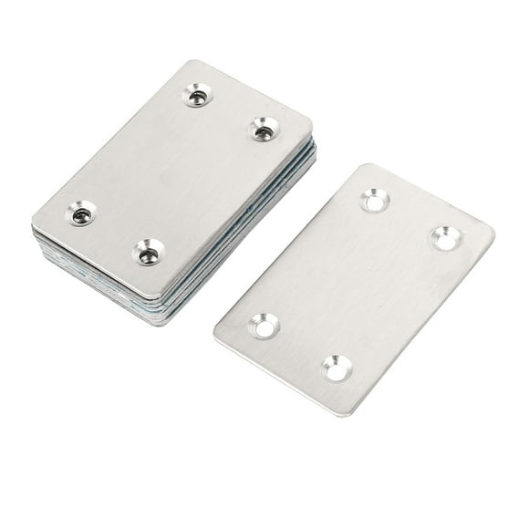 Unique Bargains 10pcs Metal Flat Straight Mending Plates Fixing Corner Brace 1.5mm Thickness