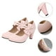 thumbnail image 4 of 1 par de zapatos de tacón alto con lazo para mujer, zapatos individuales de tacón grueso con boca ligera, 4 of 6