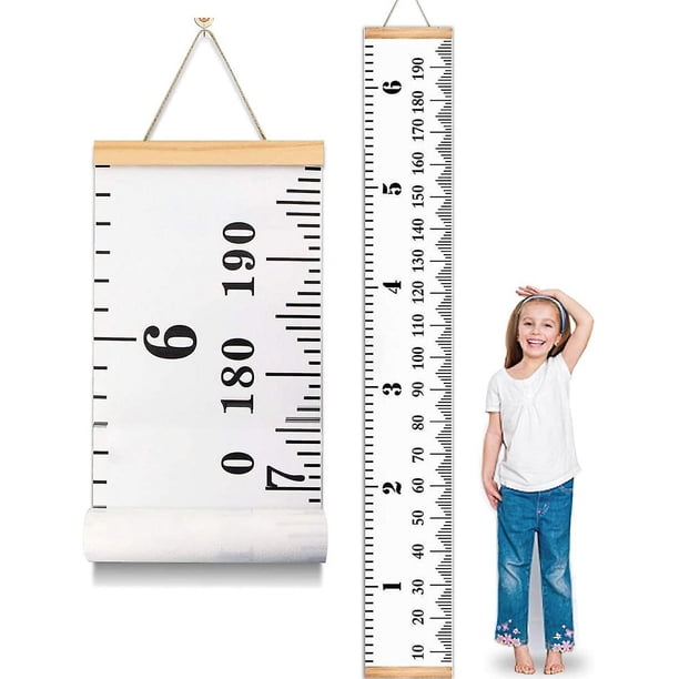 Tabla de crecimiento del bebé, regla de entrega, decoración de pared para niños, tabla de altura de crecimiento extraíble de lona 79 X 7,9
