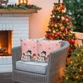 thumbnail image 4 of Outdoor Pillow Covers Waterproof Pillow Cases Protector Winter Snowman Snowflake on Pink Pillowcase Pack of 2 Christmas Ball White Leaf Throw Cushion Case for Pation Furniture,Couch,Sofa, 18x18 in, 4 of 9