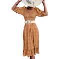 thumbnail image 1 of Vestido Ticfox Vintage Cuello cuadrado Manga abullonada Estampado floral L, 1 of 6
