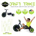 thumbnail image 3 of Madd Gear Drift Trike - Strong Steel Frame Tricycle - Adjustable Seat Black Green Machine for 5 Yrs +, 3 of 12