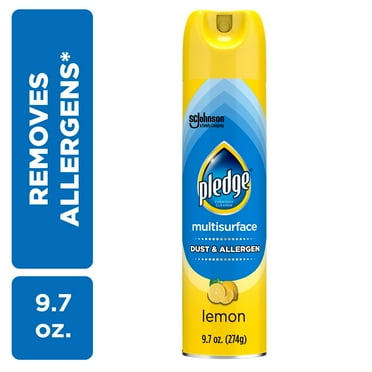 Pledge Clean It Dust & Allergen Multi Surface Cleaner Spray, Spring Cleaning Supplies, Lemon Scent, 9.7 Ounce