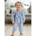 thumbnail image 6 of BemeyourBBs Baby Girl Fall Outfits Long Sleeve Smocked Jumpsuit with Headband, 6 of 9