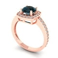 thumbnail image 2 of Solitaire with Accents Engagement Ring for Women - 1.335ct Natural London Blue Topaz in 14K Rose Gold Promise Ring, 2 of 6