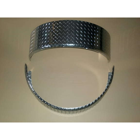 Set of (2) Round Aluminum Tread Plate Cargo Trailer Fenders 34"L  17.25"H  10"W