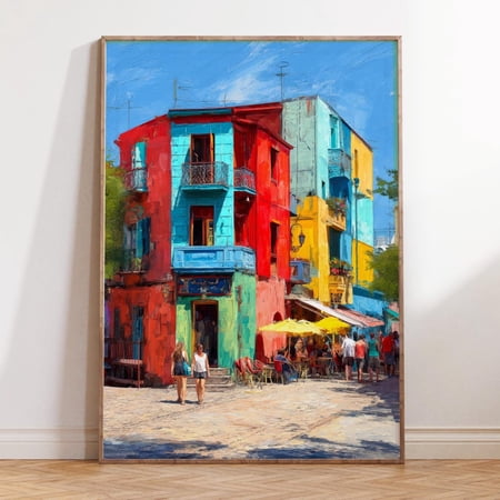 La Boca Buenos Aires Colorful Street Print, Unframed Paper Print Size 8x12