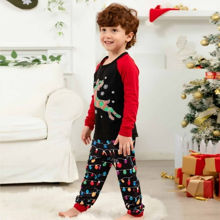 

Matching Family Sets Christmas Casual Printed Top With Bottom Outfits Home Wear christmas pajamas