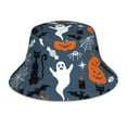 thumbnail image 3 of Daiia Halloween Pattern Bucket Hat - Trendy Cotton Sun Hat for Beach, Golf, Fishing - Fun Outdoor Vacation Boonie for Men and Women, 3 of 9