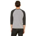 thumbnail image 3 of The Bella + Canvas Unisex 3/4 Sleeve Baseball T-Shirt - GRY/ CHR BLK TRB - S, 3 of 4
