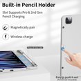 thumbnail image 3 of Soft TPU Tri-Fold Flip Cover for iPad Air 13" M2/M3/M4 / iPad Pro 12.9" 4/5/6 Gen, Slim Smart Case with Apple Pencil Slot Auto Sleep Wake, Gray, 3 of 7