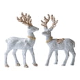 thumbnail image 2 of CoudarTitie 2 Pieces Christmas Reindeer Statues Sculptures for Bookcase Cabinet Tabletop Silver, 2 of 9