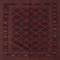 thumbnail image 1 of Ahgly Company Machine Washable Indoor Square Traditional Burgundy Brown Area Rugs, 4' Square, 1 of 7