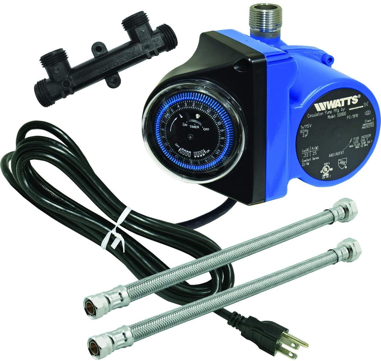Watts 500800 Premier Instant Hot Water Recirculating Pump System with Timer 