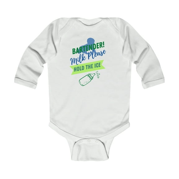 Rabbit Skins Bartender, Milk Please Infant Long Sleeve Bodysuit