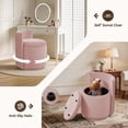 thumbnail image 5 of Velvet Swivel Accent Chair with Storage, 360° Vanity Makeup Chair with Wave Back, No Assembly Comfy Single Sofa Chair, Small Accent Stool for Bedroom, Dressing, Living Room, White, 5 of 7