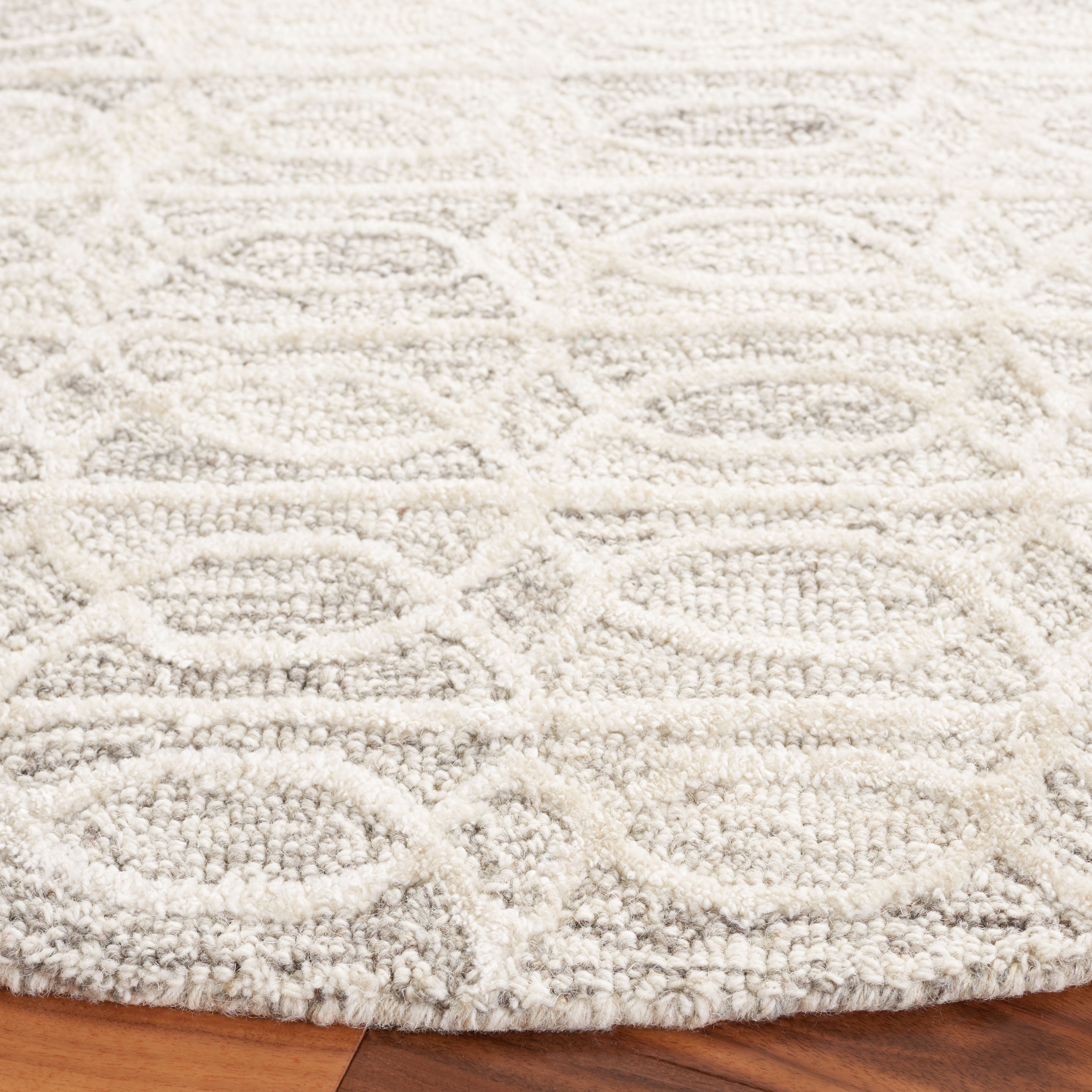 SAFAVIEH Ebony Abel Modern Area Rug, Natural/Ivory, 6' x 6' Round