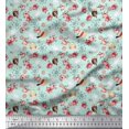 thumbnail image 1 of Soimoi Rayon Fabric Spiral,Owl & Rose Floral Printed Craft Fabric by The Yard 42 Inch Wide, 1 of 1