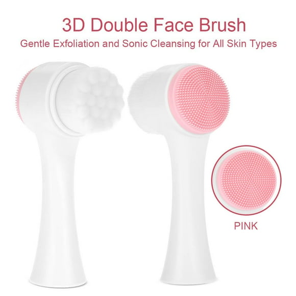 Cepillo facial, cepillo exfoliante de masaje facial de doble cara 3D de moda, multifuncional