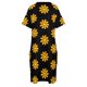 thumbnail image 4 of Vestido de noche holgado con bolsillos, estilo retro hippie vintage de los años 60 y 70, con diseño de margaritas naranjas y flores, para jardinería, para mujer, vestidos largos, 4 of 6