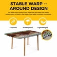 thumbnail image 4 of Spring Botanical Table Cloths for 5 Foot Rectangle Tables, Farmhouse Black Plaid Brown Wooden Grain Patio Waterproof Elastic Fitted Tablecloths, Washable Rectangular Table Cover for Camping, 4 of 8