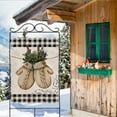 thumbnail image 7 of Hzppyz Winter Gloves Home Decorative House Flag Buffalo Plaid Check Farmhouse Garden Yard Outdoor Large Burlap Flag Sign Christmas Outside Decoration Xmas Seasonal Decor Double Sided Black White 28X40, 7 of 7