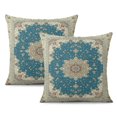 thumbnail image 1 of Set of 2 Boho Decor Retro Floral Mandala Compass Throw Pillows - Charming 20x20 Decorative Couch Covers., 1 of 7