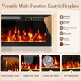 thumbnail image 4 of Waleaf 70" Fluted TV Stand with 40" Electric Fireplace, Mid Century Modern Entertainment Center for TVs Up to 80", Sliding Door Media Console for Living Room, Bedroom, 4 of 8