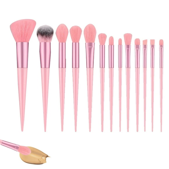 Juego de 13 brochas de maquillaje para base, sombra de ojos y maquillaje, 13 piezas