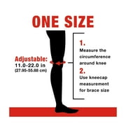 ACE Brand Knee Support with Side Stabilizers, Adjustable, Black/Gray, 1 Support