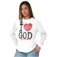 thumbnail image 3 of God Loves Me Jesus Christian Faith Women's Long Sleeve T Shirt Brisco Brands S, 3 of 6