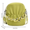 thumbnail image 4 of Bolso de hombro de moda Bolso satchel de cuero PU plisado para mujer, pequeños bolsos cruzados, correa ancha Ajustable, 4 of 9