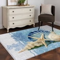thumbnail image 3 of Blue Coastal Starfish Area Rugs 4'x6', Washable Small Throw Rugs for Office Bathroom, Vintage Grey Nautical Coral Summer Indoor Outdoor Rug Non-Slip Low Pile Carpet Runner Reversible Floor Mats, 3 of 8