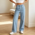 thumbnail image 2 of GUACER Jeans for Women Elastic High Waisted Casual Loose Fit Pull-On Wide Leg Denim Pants, 2 of 6