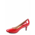 thumbnail image 2 of Debbie-32 Women's Fashion Round Toe Low Heel Slip On Pump Dress Shoes ( Red, 10 ), 2 of 2